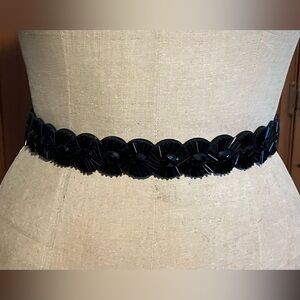 Black Bugle Beaded Belt